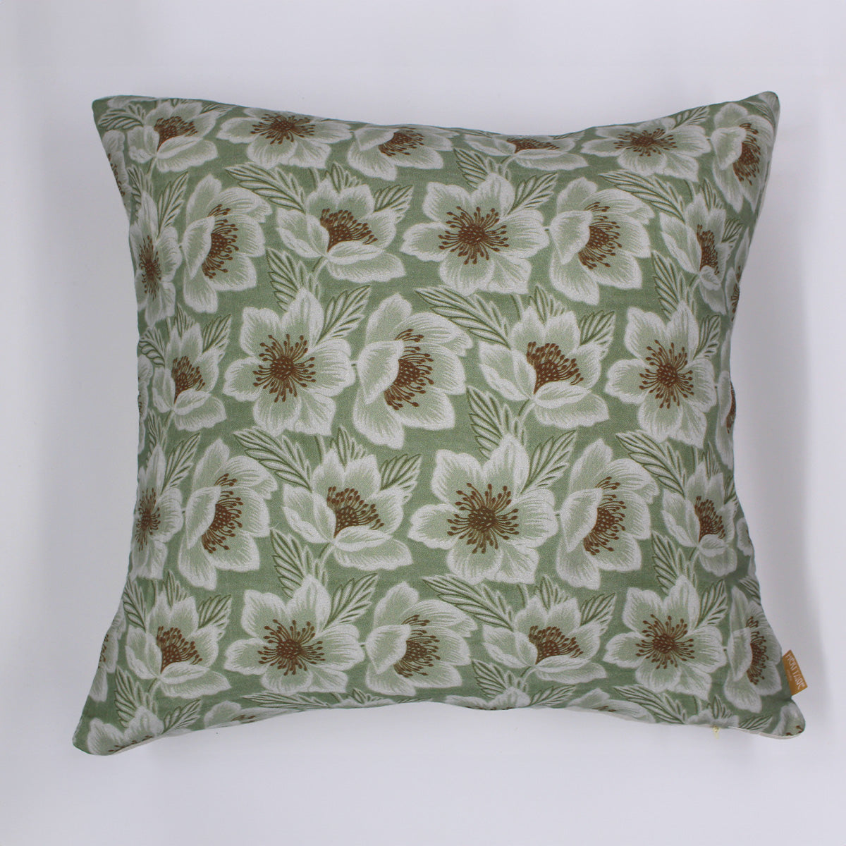 Coussin décoratif à fleurs en gaze de coton