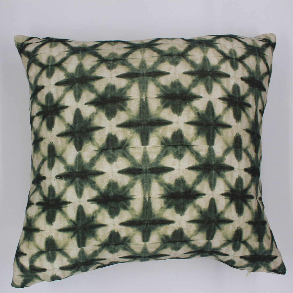 Coussin décoratif vert en gaze de coton