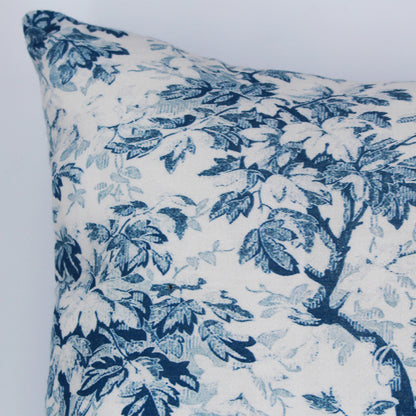 Coussin canapé bleu en gaze de coton