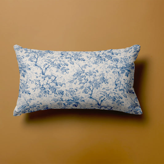 Coussin décoratif bleu en gaze de coton