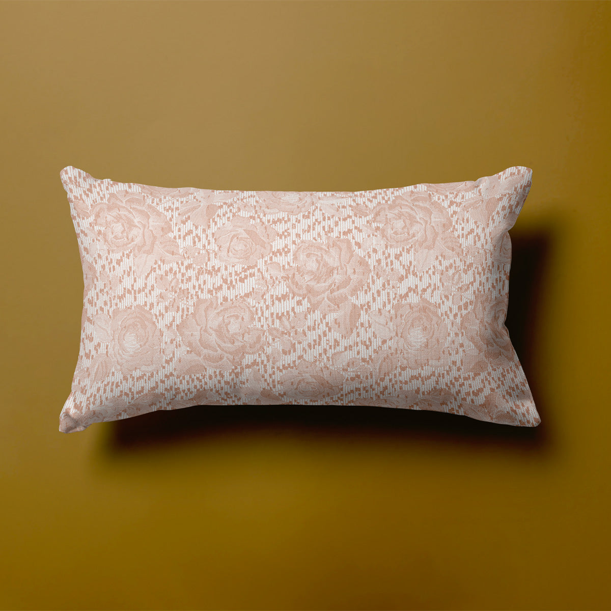 Coussin décoratif rose en gaze de coton