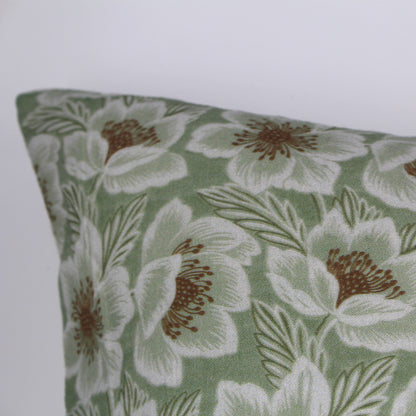 Coussin décoratif à fleurs en gaze de coton