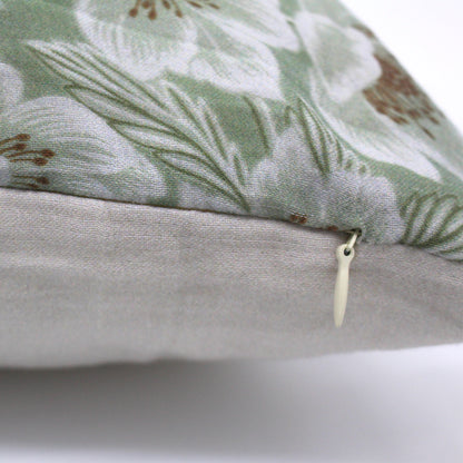 Coussin décoratif à fleurs en gaze de coton