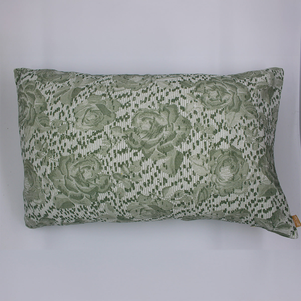 Coussin décoratif vert en gaze de coton