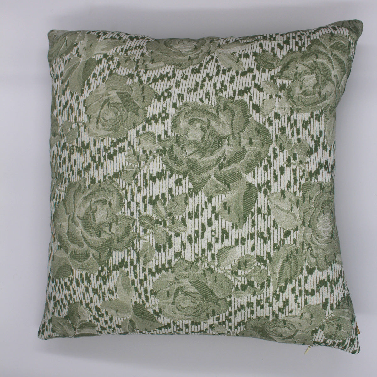 Coussin décoratif vert en gaze de coton