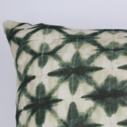 Coussin décoratif vert en gaze de coton