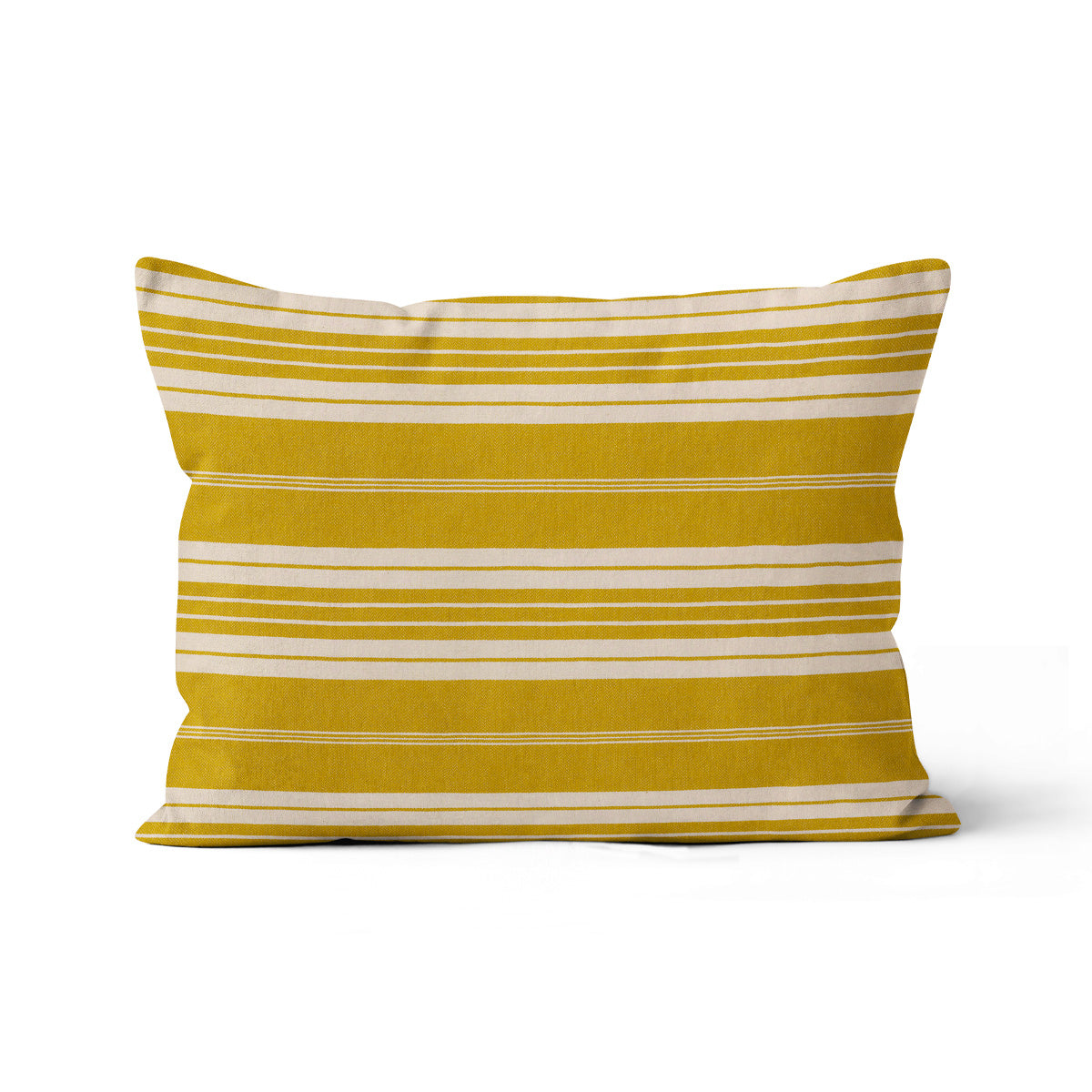 Coussin déco 30x40 cm - Motif Rayé Jaune et Blanc | Héritage Studio